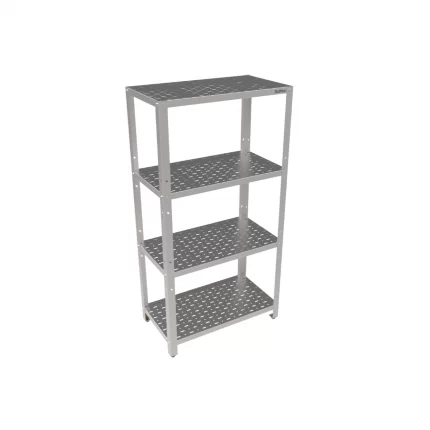 Estante Sulfisa 4 Prateleiras 100X50CM Perfurada Inox <br/>