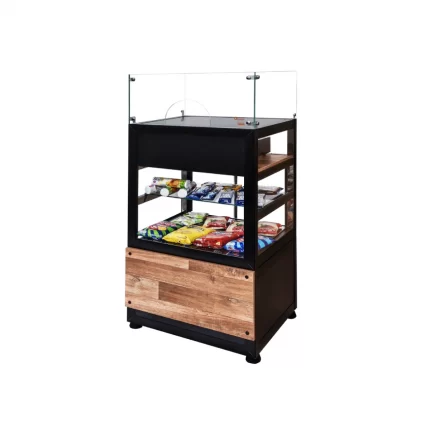 Balcão Vitrine Omega Delta Neutro 70CM Preto<br/><br/>