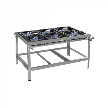 Fogão Progás 6 Bocas Duplas 40X40 Inox Encosto