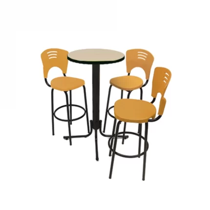 Conjunto Mesa Flexstar 3 Banquetas Amarelas