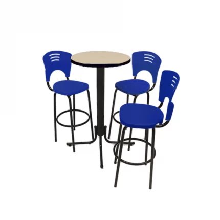 Conjunto Mesa Flexstar 3 Banquetas Azuis