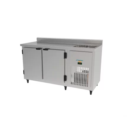 Balcão Encosto Kofisa Digital 1,5M Inox C/ Pia Direita 220V<br/>