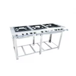 Fogão Venâncio Maxi 3 Bocas Duplas 40X40 Inox C/ Pé