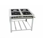 Fogão Industrial Venâncio Maxi 4 Bocas Duplas 40X40 Inox
