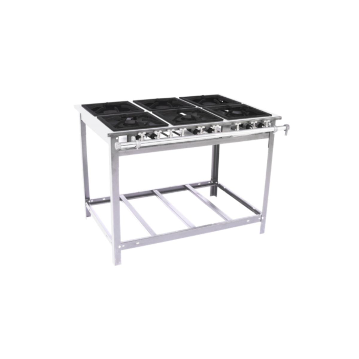 355.15.1355 Fogão Industrial Venâncio Extra 6 Bocas 30CM Inox C/ Pé - Imagem 1
