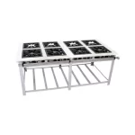 Fogão Venâncio Maxi 8 Bocas Duplas 40X40 Encosto Inox
