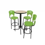 Conjunto Mesa Flexstar CJ 3 Banquetas Verdes