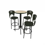 Conjunto Mesa Flexstar CJ 3 Banquetas Pretas
