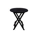 Mesa Madeira Guará Redonda Preta<br/>